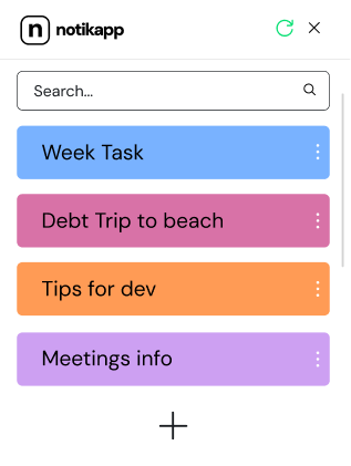 Notikapp main window
